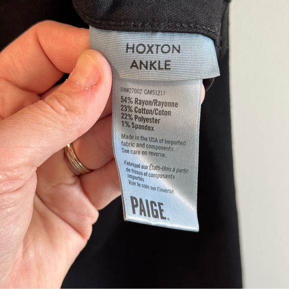 Paige Hoxton Ankle Skinny Jeans in Black Shadow Size 27 - Picture 6 of 12